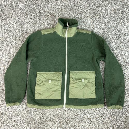 North Face Jacket Women Medium Green Hiking Fleece Full Zip Coat Hiking Outdoor