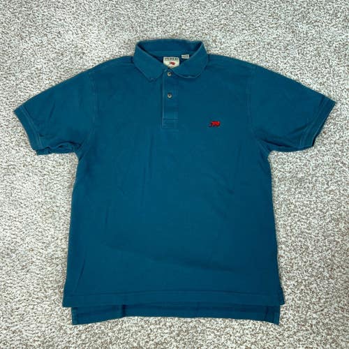 Perlis Shirt Mens Small Blue Casual Crawfish Embroidered Pique Knit Golf Logo