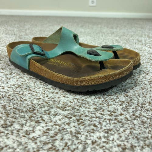 Birkenstock Sandals Womens 40 / 9 Blue Casual Gizeh Buckle Thong Slides Shoes
