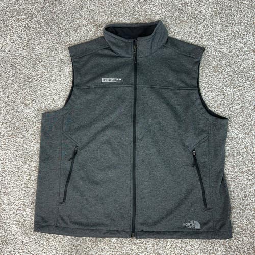North Face Vest Mens XXL Gray Hiking Softshell Full Zip Jacket Layer Outdoor Top