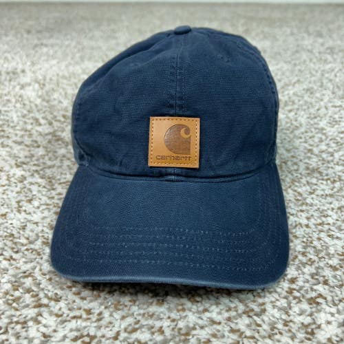 Carhartt Hat Mens One Size Blue Workwear Canvas Adjustable Strapback Cap Casual