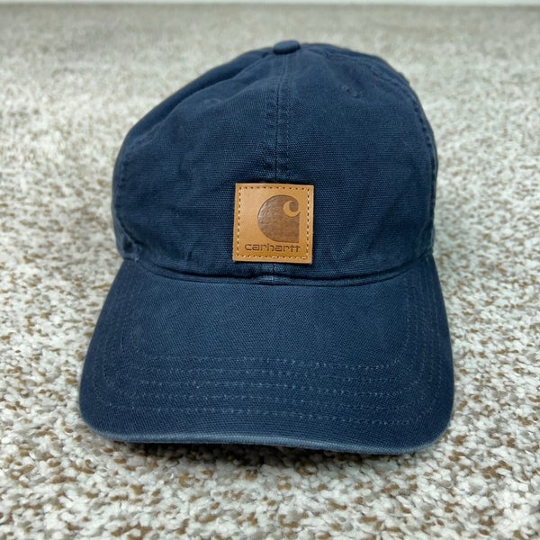 Carhartt Hat Mens One Size Blue Workwear Canvas Adjustable Strapback Cap Casual