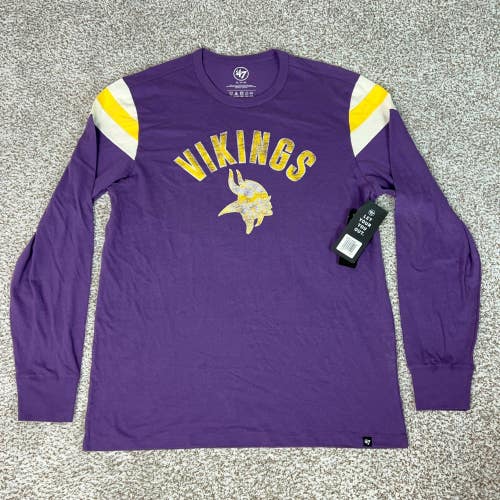 Minnesota Vikings Shirt Mens Extra Large Purple Football NFL Long Sleeve Tee T