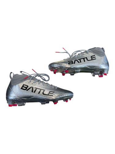 Used Battle Sports Adult FB Cleats Silver Senior 9.5 11873-C000250468
