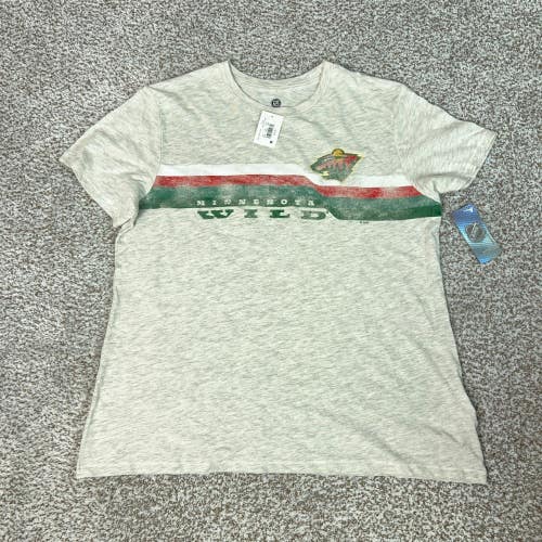 Minnesota Wild Shirt Womens Extra Large Gray Hockey NHL Logo Sports T Tee Top