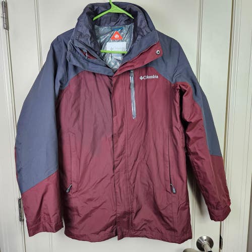 Columbia Omni-Heat Interchange Jacket Mens S Blue 3-in-1 Tech Parka Ski Outdoors