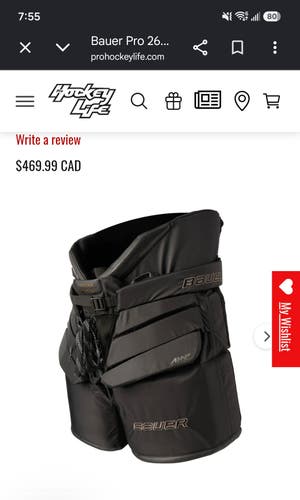 Medium Bauer Pro Goalie Pants Pro Stock (New)