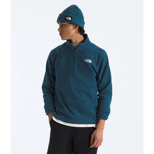 The North Face Sweatshirt Men's Medium Blue Textured Cap Rock 1/4 Zip GBO4263