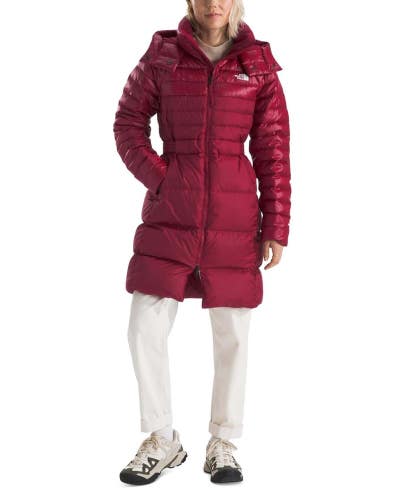 The North Face Metropolis Parka Jacket Women's Small Red Hooded Full Zip GBO4267