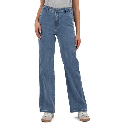 KUT from the Kloth Charlotte Jeans Women 8 Blue Denim High-Rise Straight GBO4437