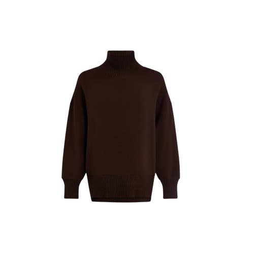 Varley Barker Sweatshirt Women's Medium Coffee Bean Mock Neck Pullover GBO4282
