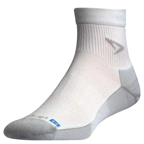 Drymax Run 1/4 Crew Socks Men's XL White Gray Cushioned Performance GBO4323