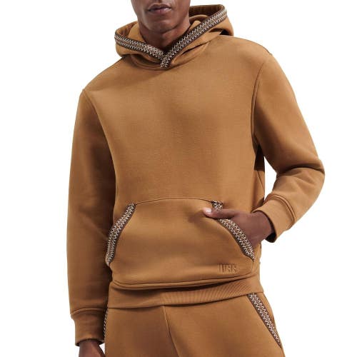 UGG Tasman Hoodie Men's L Chestnut Long Sleeve kangaroo Pockets Pullover GBO4440