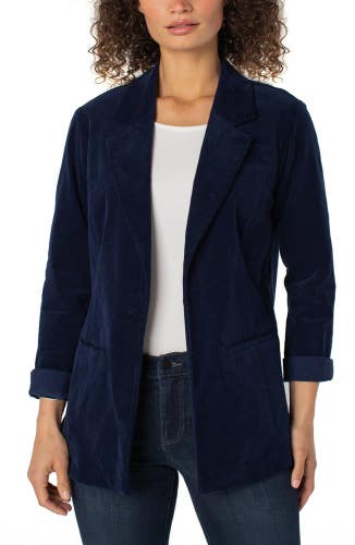 Liverpool Los Angeles Boyfriend Blazer Women's M Arctic Night Corduroy GBO4399