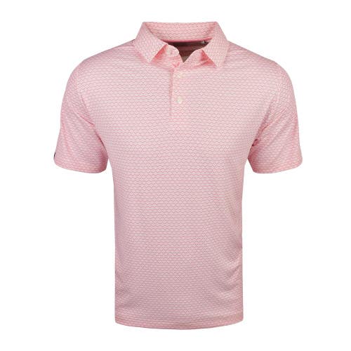 Callaway Gradient Polo Shirt Mens 2XL Strawberry Pink Chevron Print Golf GBO4243