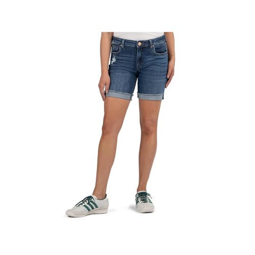 KUT from the Kloth Catherine Boyfriend Shorts Womens 2 Blue Denim Cotton GBO4449