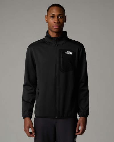 The North Face Crest Coat Men Large Black Fleece Stretch Full Zip Hiking GBO4470