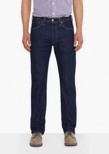 Levi's Premium 501 Jeans Men 38 One Wash Denim Original Fit Straight Leg GBO4414