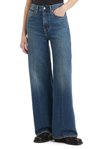 Levi's Ribcage Jeans Women's 27 Dark Wash Polar Perimiter Denim Wide Leg GBO4438