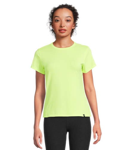 Brooks Luxe T-Shirt Womens Small Heather Neo Yellow Short Sleeve Running GBO4411