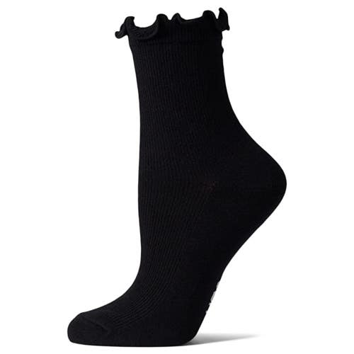 UGG Karsyn 1125531-BLK Crew Socks Women's OS Black Stretch Lettuce Edge GBO4294