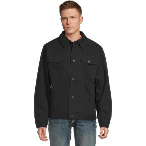 Ariat Rancher Jacket Men's Large Black Canvas Snap Button Long Sleeve GBO4276