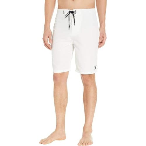 Hurley One & Only 22" Board Shorts Men's 38 White Drawstring Swimwear GBO4196