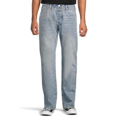Levi's Premium 501 '93 Straight Jeans Men's 36 Light Blue Denim Stretch GBO4257