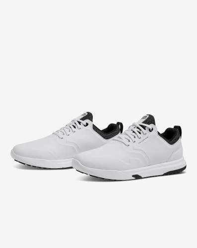 TravisMathew The Daily Pro Men's US 11 White Black Spikeless Golf Shoes PNE421