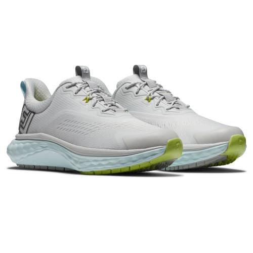 FootJoy Quantum 97817 Women's Gray Blue Waterproof Spikeless Golf Shoes PNE411