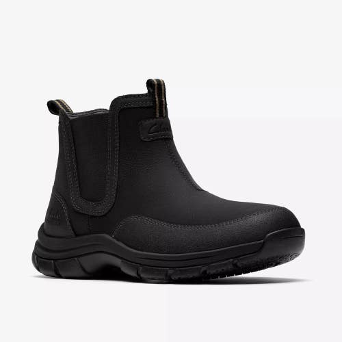 Clarks Walpath Easy 26184543 Boots Men's Black Leather Waterproof Chelsea PNE177