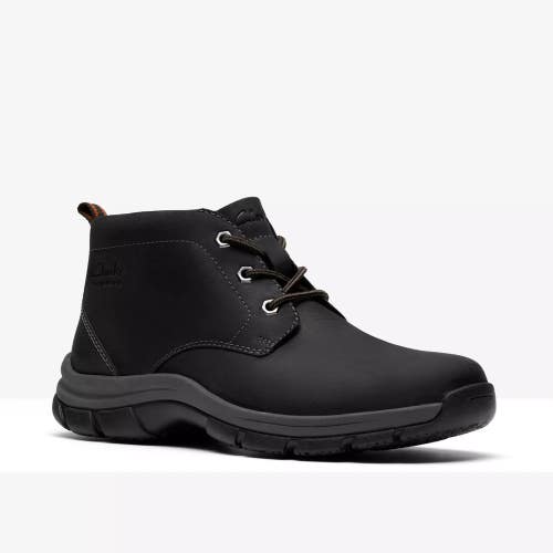 Clarks Walpath 26184540 Men's Black Leather Waterproof Ankle Chukka Boots PNE198