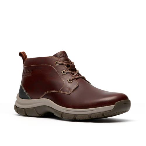 Clarks Walpath Boot Men's US 9.5 Brown Leather Waterproof Ankle Chukka PNE375