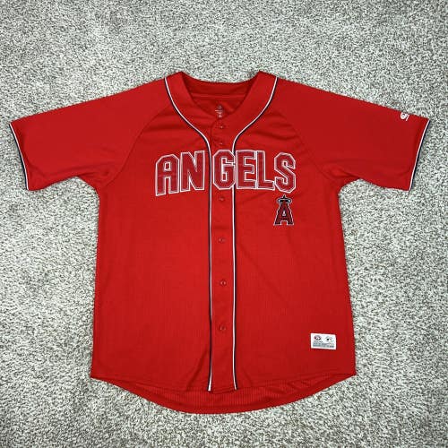 Los Angeles Angels Baseball Jersey Mens XL Red True Fan MLB Button Mesh Sports