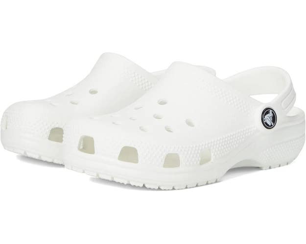 Crocs Classic 206991-100 Clog Kids 6 White Round Toe Slip On Comfort Shoes DAC4
