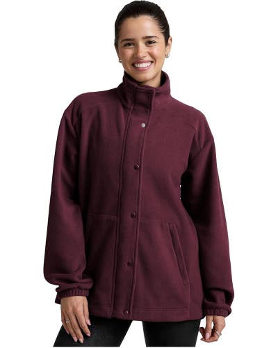 Beyond Yoga Explorer Jacket Women's Medium Dark Cherry Snap Button Front DAC67