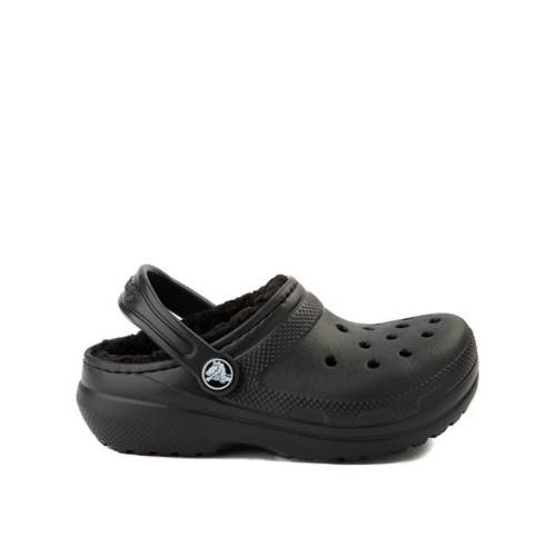Crocs Classic 207009-4LB Clog Kids US 5 Black Lined Slip On Comfort Shoes DAC13