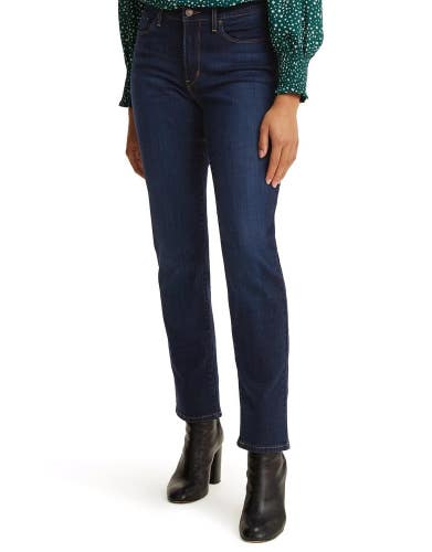 Levi's Classic Straight Jeans Womens 16 Cobalt Haze Denim Stretch Mid Rise DAC19