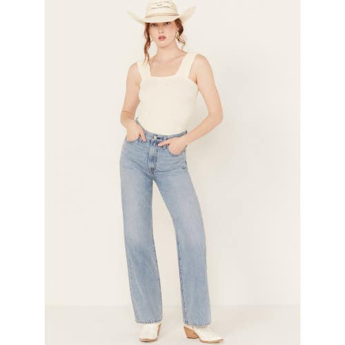Levi's Premium Ribcage Jeans Women's 29 Blue Denim Light Wash Wide Leg DAC34