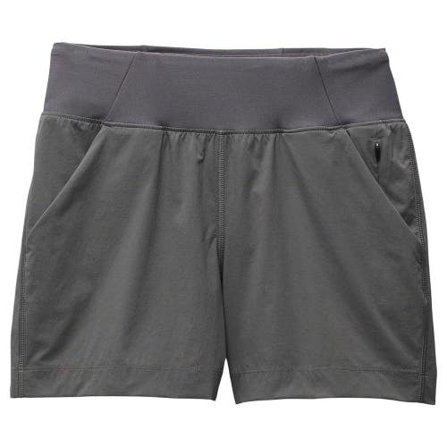 prAna Koen Shorts Women's Small Gravel Stretch 5" Inseam Elastic Waist DAC35