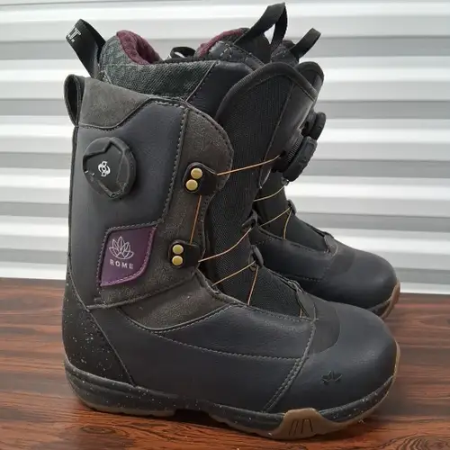 Rome Memphis SDS Double BOA Womens Snowboard Boots Size 7.5 Black Gray
