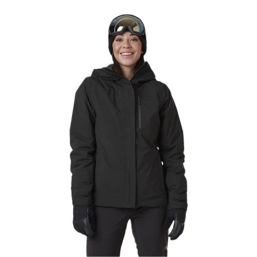 Helly Hansen Snowplay Ski Jacket Women's Small Black Hooded Long Sleeve DAC26