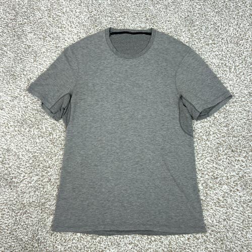 Lululemon Shirt Mens Small Gray Basic Short Sleeve Athletic Running Gym Tee Logo