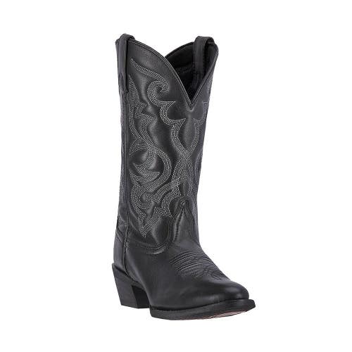 Laredo Maddie Women's US 8 Wide Black Leather Embroidered Western Boots ZAP2737