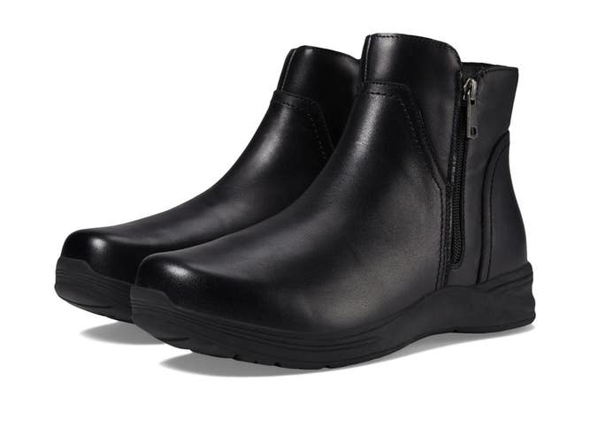 Propet Delphi WFA006L Boots Women's US 9 2E Black Leather Ankle Bootie ZAP2735