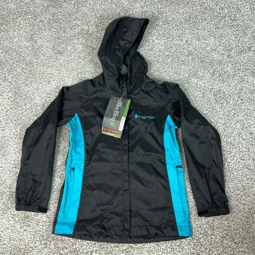 Frogg Toggs Jacket Women Small Black Raincoat Hooded Waterproof Stormwatch Coat