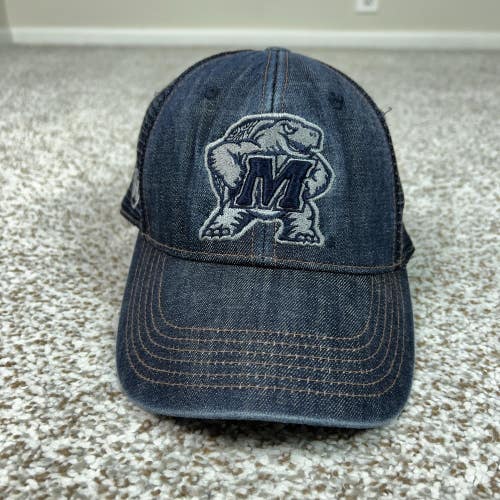 Maryland Terrapins Hat Cap Flex Mens One Size Blue NCAA Football Trucker Denim