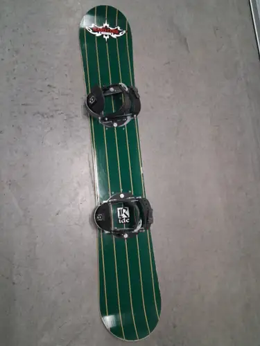RIDE 165cm Vtg 90’S Pinstripe SNOWBOARD W/Ride Baseless Horseshoe Bindings