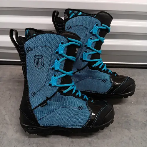 Ride Ful Mens Sz 8 Snowboard Boots Black Blue Intuition Liners