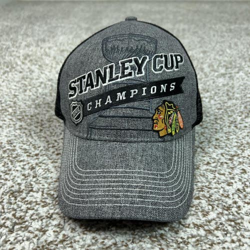 Chicago Blackhawks Hat Cap Snap Back Mens One Size Gray NHL Reebok Stanley Cup